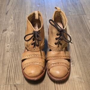 Anthropologie Holding Horses Distressed Leather Ankle Boots Sz 6.5M